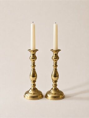 Brass Candlesticks Hollywood Regency Style
